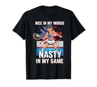 Nice in My Words USA Padel Player Nasty in My Game Design T-Shirt
