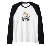 Nice Kitsune with Japanese Sign Costume Raglan Baseball Tee