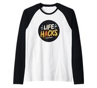 Nice Life Hacks Stamp for Logo Lovers Raglan Baseball Tee