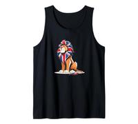 Nice Lion with The United Kingdom Flag Costume Tank Top