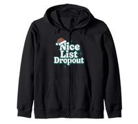 Nice List Dropout Funny Xmas Christmas Costume Zip Hoodie