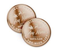 Nice List - Sleigh: Official Nice List Member Coin - Personalised Gift for Christmas from Santa, Custom Christmas Token, Stocking Filler