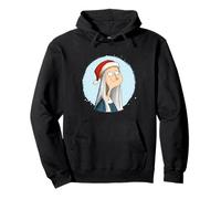 Nice Mary of Nazareth in Xmas Hat Costume Pullover Hoodie