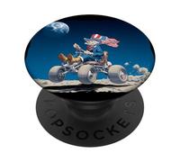 Nice Moon and Space Vehicle with Earth View for Man & Woman PopSockets Adhesive PopGrip