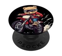Nice Motocross Teddy Costume for an Adrenaline Kick PopSockets Adhesive PopGrip