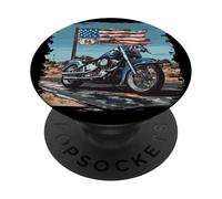 Nice Motorcycle on the Road with Patriotic Colors PopSockets Adhesive PopGrip