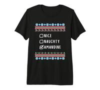 Nice, Naughty, Amandine Ugly Sweater Style Premium T-Shirt