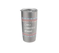 Nice, Naughty, André, Ugly Sweater Style Stainless Steel Insulated Tumbler