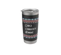 Nice, Naughty, André, Ugly Sweater Style Stainless Steel Insulated Tumbler