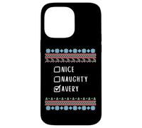 Nice, Naughty, Avery Christmas Ugly Sweater Style Case for iPhone 14 Pro Max