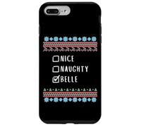 Nice, Naughty, Belle Christmas Ugly Sweater Style Case for iPhone 7 Plus/8 Plus