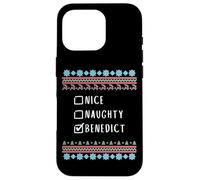 Nice, Naughty, Benedict Christmas Ugly Sweater Style Case for iPhone 16 Pro