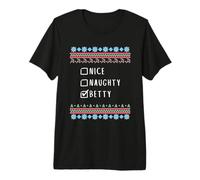 Nice, Naughty, Betty Christmas Ugly Sweater Style Premium T-Shirt