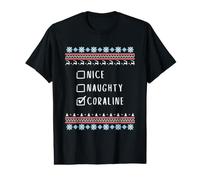 Nice, Naughty, Coraline, Ugly Sweater Style Value Graphic T-Shirt