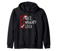 Nice Naughty Czech Roots Heritage Christmas Zip Hoodie