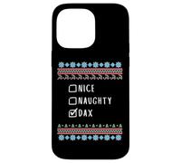 Nice, Naughty, Dax Christmas Ugly Sweater Style Case for iPhone 14 Pro Max