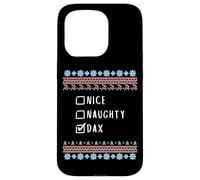 Nice, Naughty, Dax Christmas Ugly Sweater Style Case for iPhone 15 Pro
