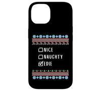 Nice, Naughty, Edie Christmas Ugly Sweater Style Case for iPhone 14