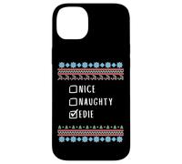 Nice, Naughty, Edie Christmas Ugly Sweater Style Case for iPhone 14 Plus