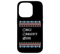 Nice, Naughty, Edie Christmas Ugly Sweater Style Case for iPhone 14 Pro
