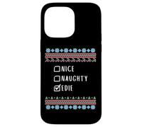 Nice, Naughty, Edie Christmas Ugly Sweater Style Case for iPhone 14 Pro Max