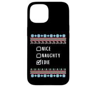 Nice, Naughty, Edie Christmas Ugly Sweater Style Case for iPhone 15