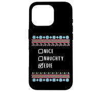 Nice, Naughty, Edie Christmas Ugly Sweater Style Case for iPhone 16 Pro