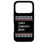 Nice, Naughty, Edie Christmas Ugly Sweater Style Case for iPhone 17 Pro
