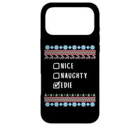 Nice, Naughty, Edie Christmas Ugly Sweater Style Case for iPhone 17 Pro Max