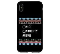 Nice, Naughty, Edie Christmas Ugly Sweater Style Case for iPhone XS Max