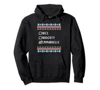Nice, Naughty, Emmanuelle Christmas Ugly Sweater Style Pullover Hoodie