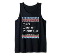 Nice, Naughty, Emmanuelle Christmas Ugly Sweater Style Tank Top