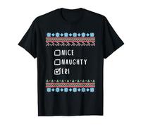 Nice, Naughty, Eri Christmas Ugly Sweater Style Value Graphic T-Shirt