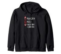 Nice Naughty Forgot Why I Came Here List Shirt Xmas Zip Hoodie