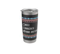 Nice, Naughty, Hans-Dieter Christmas Ugly Sweater Style Stainless Steel Insulated Tumbler
