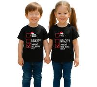 Nice Naughty Innocent Until Proven Guilty Christmas X-Mas Children's T-Shirt, black, 116