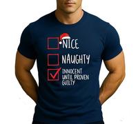 Nice Naughty Innocent Until Proven Guilty | Christmas X-Mas Men's T-Shirt, navy blue, M
