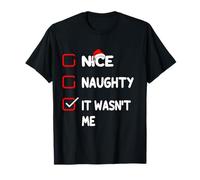 Nice Naughty It Wasn't Me Christmas Family Matching T-Shirt