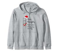Nice Naughty List Never Mind I'll Buy My Own Stuff Christmas Zip Hoodie