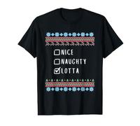Nice, Naughty, Lotta Christmas Ugly Sweater Style Value Graphic T-Shirt