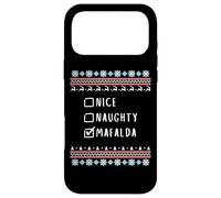 Nice, Naughty, Mafalda, Ugly Sweater Style Case for iPhone 17 Pro Max