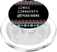 Nice, Naughty, Marianne Christmas Ugly Sweater Style PopSockets PopGrip for MagSafe