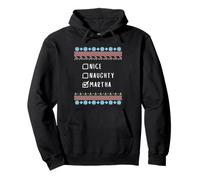 Nice, Naughty, Martha Christmas Ugly Sweater Style Pullover Hoodie