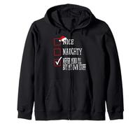 Nice Naughty Never Mind I’ll Buy My Own Stuff Christmas Zip Hoodie