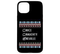 Nice, Naughty, Neville Christmas Ugly Sweater Style Case for iPhone 15 Plus