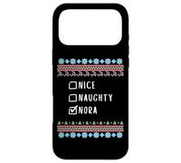 Nice, Naughty, Nora Christmas Ugly Sweater Style Case for iPhone 17 Pro Max