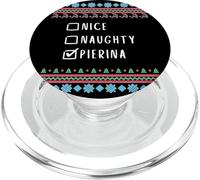 Nice, Naughty, Pierina Christmas Ugly Sweater Style PopSockets PopGrip for MagSafe