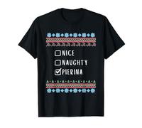 Nice, Naughty, Pierina Christmas Ugly Sweater Style Value Graphic T-Shirt