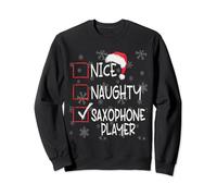 Nice Naughty Saxophone Player List Christmas Santa Claus Sweatshirt