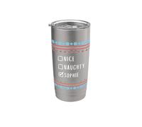 Nice, Naughty, Sophie Christmas Ugly Sweater Style Stainless Steel Insulated Tumbler